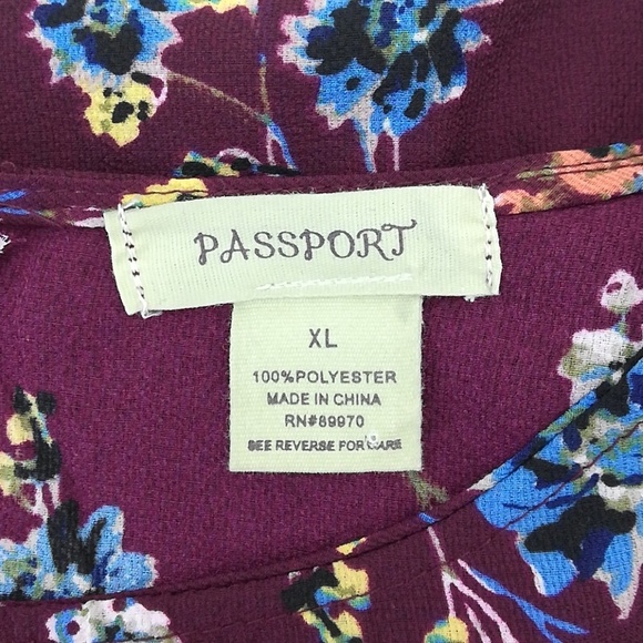 Passport Multi Colored Floral Top - Picture 3 of 3